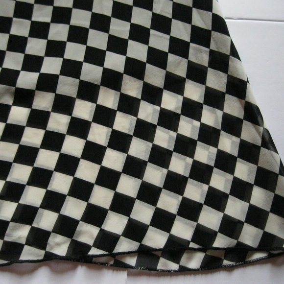 LuLaRoe Black and White Checkered Midi Skirt - Picture 2 of 7